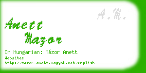 anett mazor business card